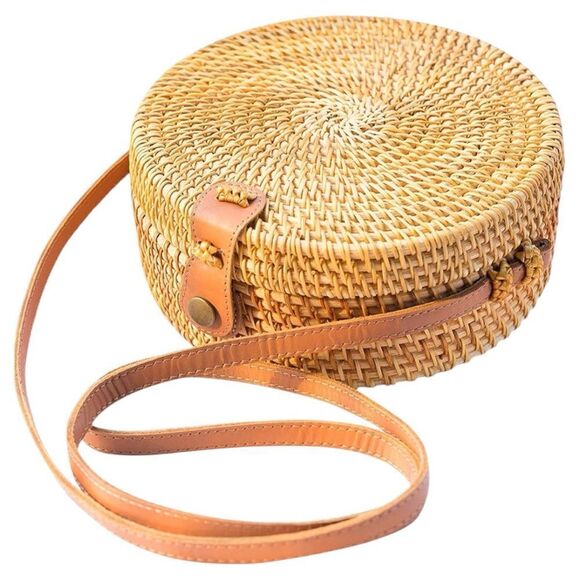 Handwoven Rattan Circle Bag -
Boho Bali Charm - Picture 13 of 14